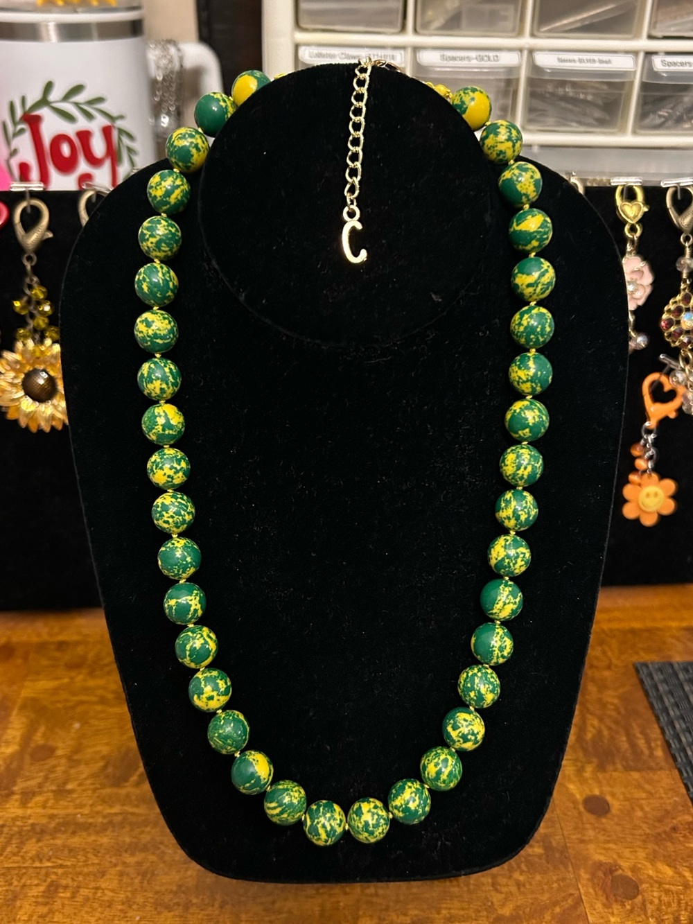 Green and Yellow Knotted Necklace